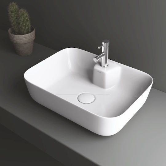 Soncera Sofia 00 Επικαθήμενος Νιπτήρας Πορσελάνης 50x36.5x14.5cm Λευκός