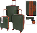 Explorer Luggage Valize de Călătorie Dure Verzi cu 4 roți Set 3buc