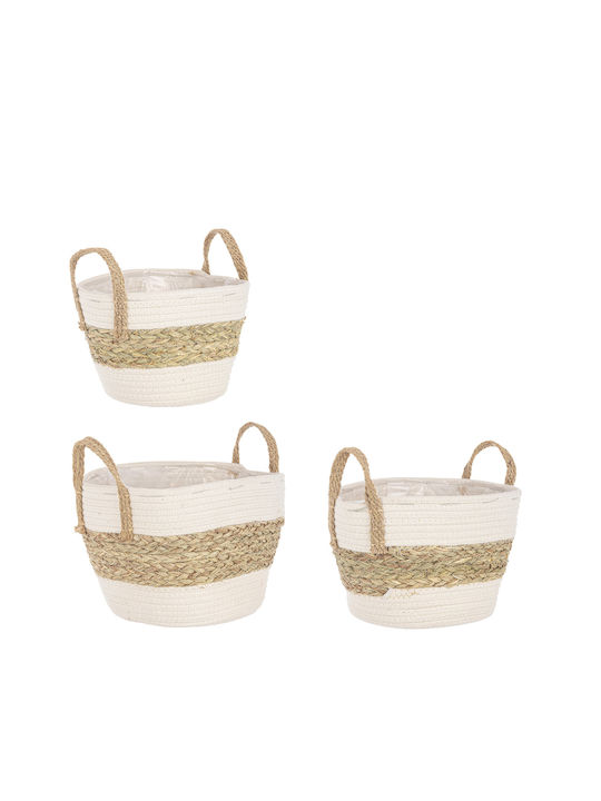 Wicker Decorative Baskets Set 3pcs Bizzotto