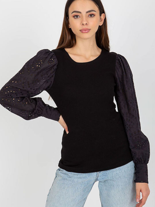 Och Bella Women's Blouse Cotton Long Sleeve Black