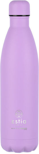 Estia Travel Flask Lite Save the Aegean Recyclable Bottle Thermos Stainless Steel BPA Free 750ml Lavender Purple