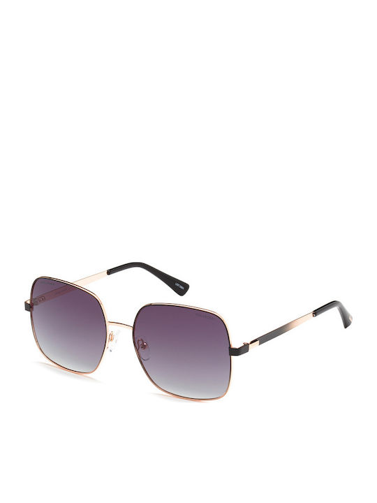 Solano Women's Sunglasses with Black Metal Frame and Gray Gradient Polarized Lens SS10420A