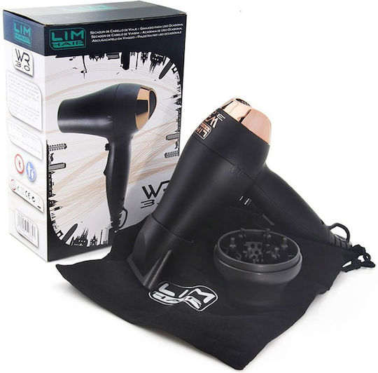 Lim Hair WR 3.0 Пътуване Сешоар с Дифузер 1200W Черно-розово злато