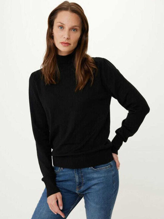 Women's Long Sleeve Turtleneck Sweater Black