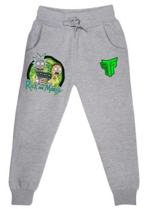 Takeposition Kids Sweatpants Gray 1pcs Rick Morty Ready for Escape