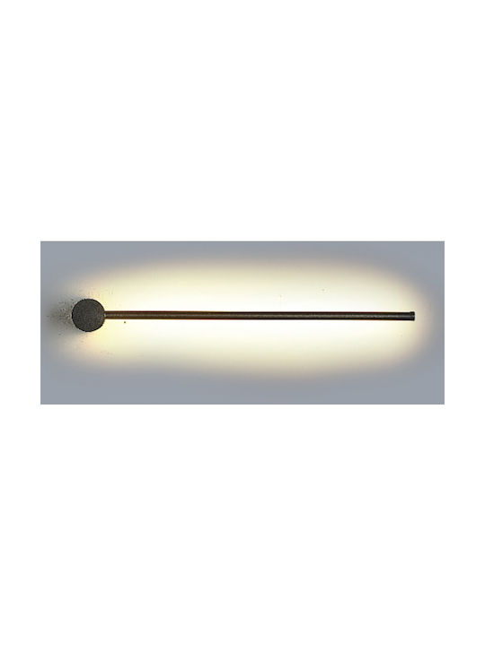 Inlight Modern Wall Lamp with Integrated LED and Warm White Light in Black Color Width 60cm