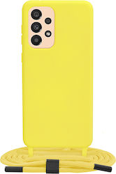 Techsuit Lanyard Silicone Back Cover with Strap Yellow (Galaxy A33 5G)