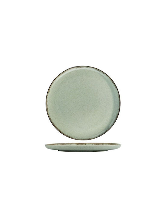 Max Home Plate Shallow made of Porcelain Green with Diameter 24cm