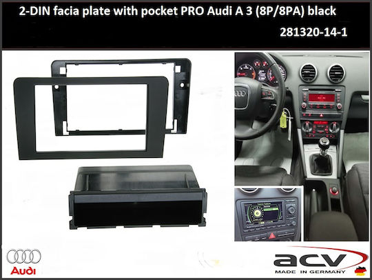 Ice Πρόσοψη 2 Din για Audi A3 2003-2012