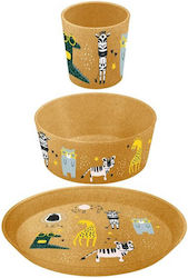 Koziol Feeding Set Zoo made of Melamine Brown 3pcs for 6+ months