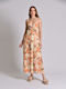 InShoes Summer Maxi Dress Wrap with Ruffle Orange