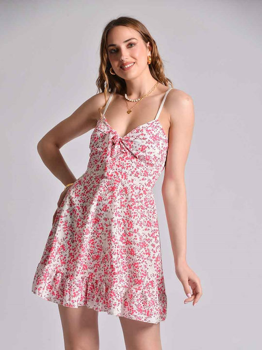 InShoes Sommer Mini Kleid mit Rüschen Weiß