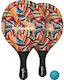 Waboba Silent Rackets with Waterproof Cover & Non-Slip Handle - Rainbow Palm Leaves