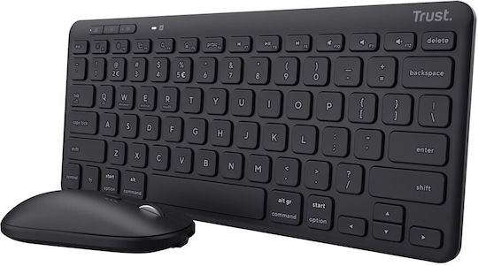 Trust Lyra Kabellos Bluetooth Tastatur & Maus Set Englisch US