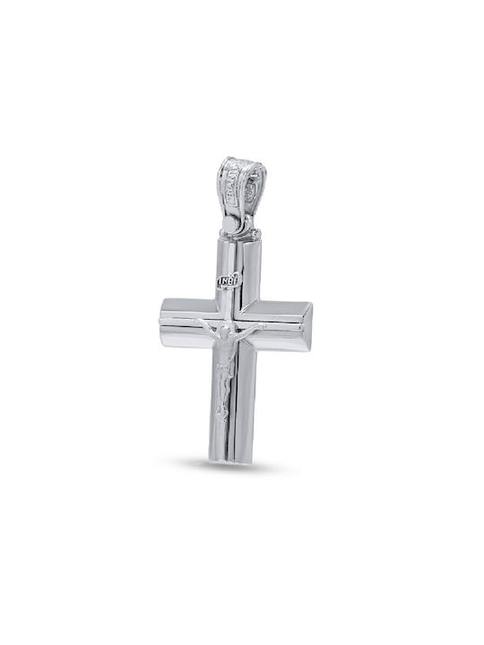 Triantos Herren Weißgold Kreuz 14K