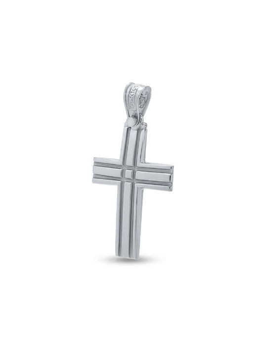 Triantos Men's White Gold Cross 14K