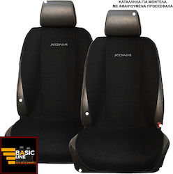 Car Seat Covers Set 2 Pieces Towel Black