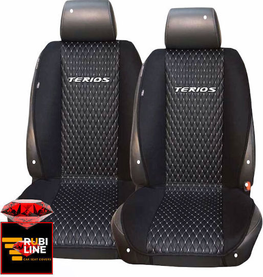 Set Autositzlehnen 2Stück Kunstleder Schwarz / Weiß