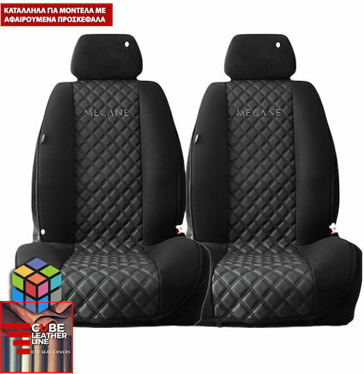 Set Autositzlehnen 2Stück Kunstleder Schwarz