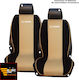 Car Seat Back Set 2pcs Towel Beige / Black
