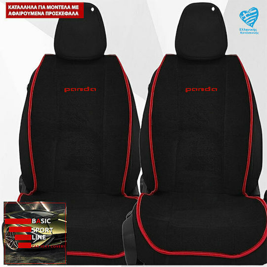 Huse Față Auto 2buc Prosop Negru / Roșu