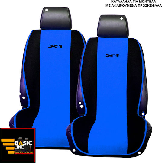Set Autositzlehnen 2Stück Handtuch Blau / Schwarz