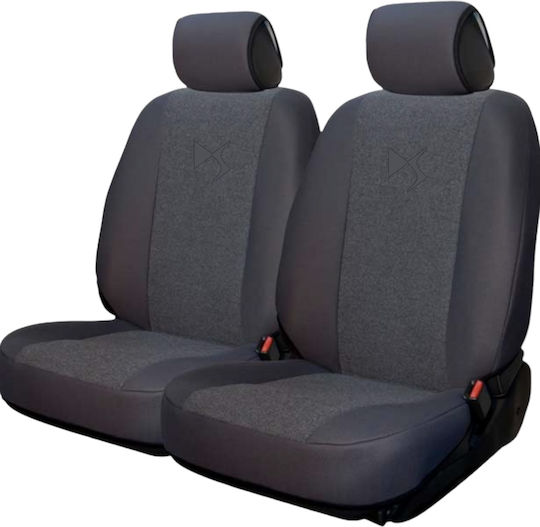 Front Car Covers 2pcs Towel Gray
