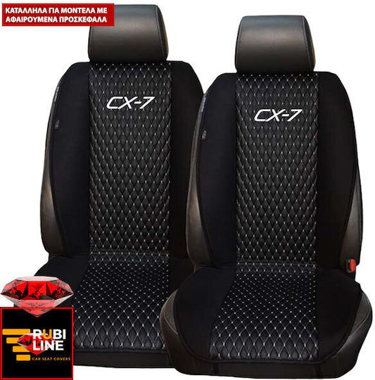 Set Autositzlehnen 2Stück Kunstleder Schwarz / Weiß