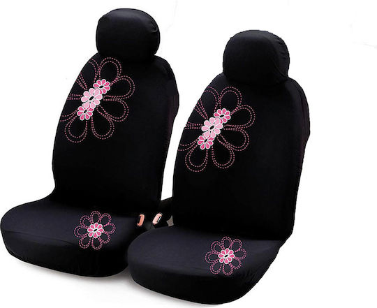 Μπροστινά Καλύμματα Αυτοκινήτου 2τμχ Πολυεστερικά Υφασμάτινα Dacia Spring Μαύρα