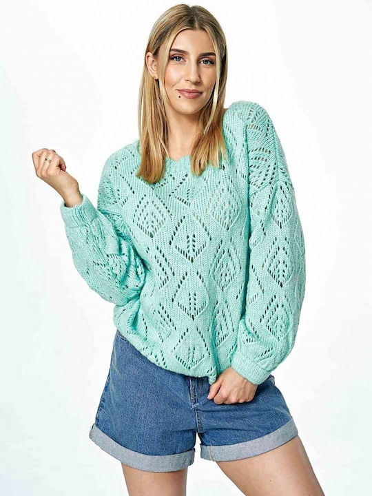 Figl M887 Women's Long Sleeve Sweater Woolen Green