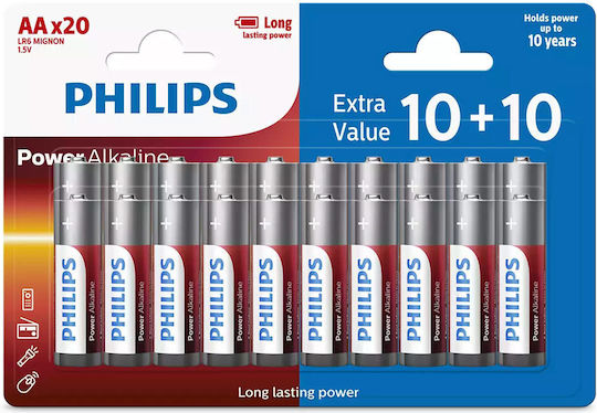 Алкални Батерии Philips Original AA 20 Бр