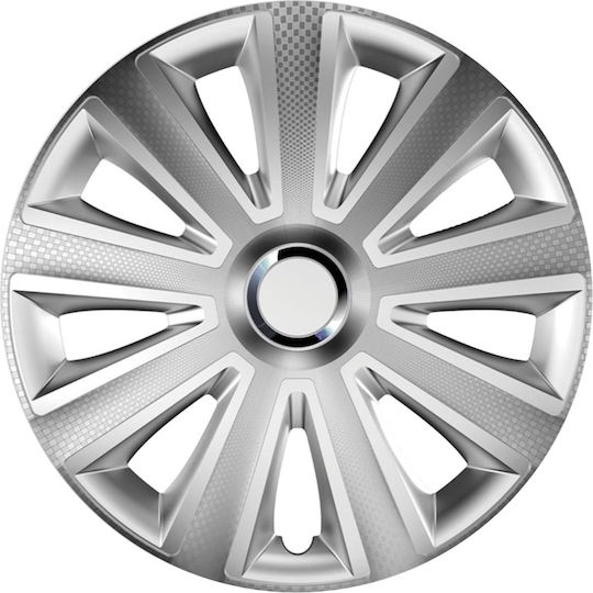 AMiO Set Capace De Roți Auto 4 Bucăți 15 Argintii