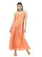 Verde Summer Midi Dress Orange