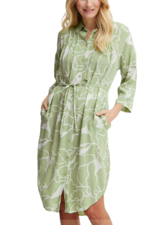 FRANSA FRKAY DRESS WITH BELT 20611876_GREEN/MOTIVO Women's
