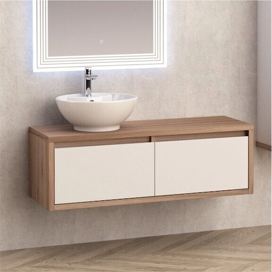 Inter Ceramic Шкаф със Мивка Д120xШ50xВ45см Кафяв