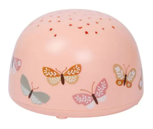 A Little Lovely Company Led Παιδικό Φωτιστικό Projector Butterflies με Προβολή Σχεδίων Ροζ 14x14x9εκ.