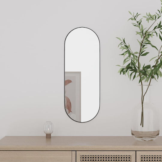 vidaXL Wall Mirror Oval with Silver Plastic Frame 40x15cm 1pcs