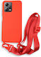 Bodycell Back Cover Silicone with Strap Red (Redmi Note 12 5G / Poco X5 5G)