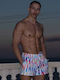 Men's Swimwear Shorts White with Patterns
