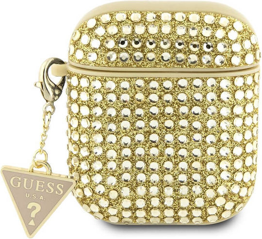 Guess Triangle Charm Θήκη σε Χρυσό χρώμα για Apple AirPods