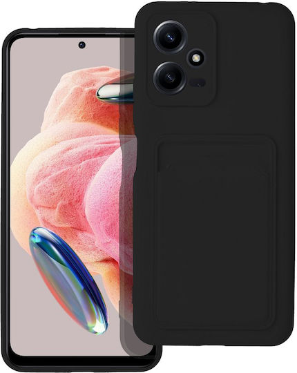 Sonique Card Umschlag Rückseite Silikon mit Kartenhalter Schwarz (Redmi Note 12 5G / Poco X5 5G)