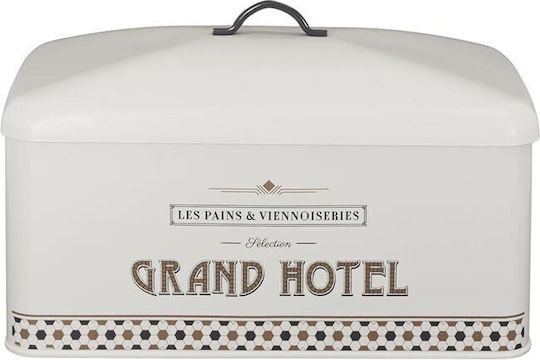 Bread Box with Lid Metallic White 33x18x21cm