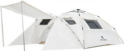 Keumer Dome Automat Cort Camping Igloo Albă 3 Sezoane pentru 3 Persoane 300x210x130cm