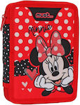 Must Disney Minnie Mouse Pencil Case Full with 2 Compartments Red