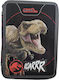 Must Fabric Prefilled Pencil Case Jurassic T-Rex Roarrr with 2 Compartments Black