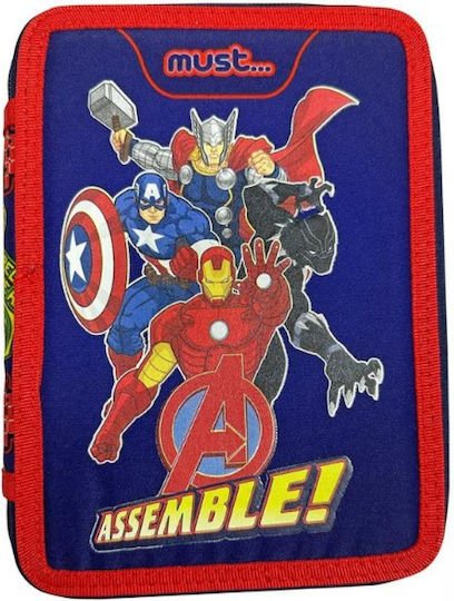 Must Team Avengers Pencil Case Full with 2 Compartments Blue