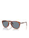 Persol Steve McQueen Мъжки Слънчеви Очила с Кафяв Костенурков Пластмасов Рамка и Сив Преливащ Поляризирани Стъкла PO0714SM 96/56