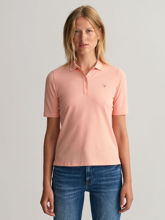 Gant Damen Polo Bluse Kurzarm Orange