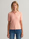 Women's Short Sleeve Polo Blouse Orange