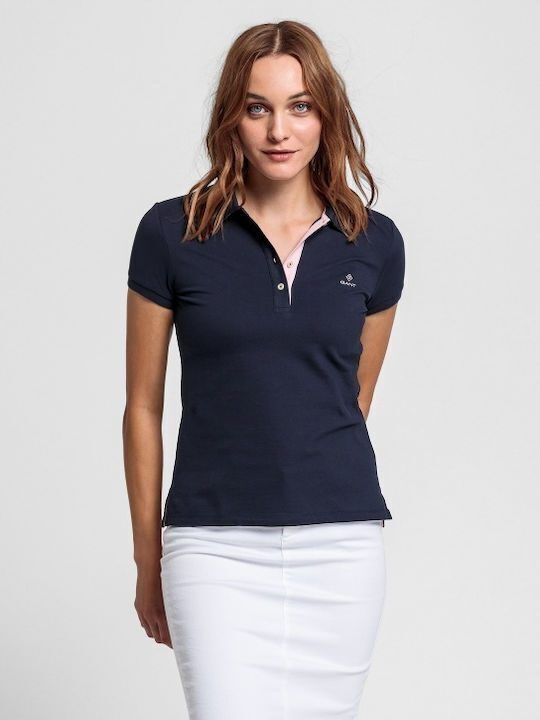 Gant Women's Polo Shirt Short Sleeve Blue